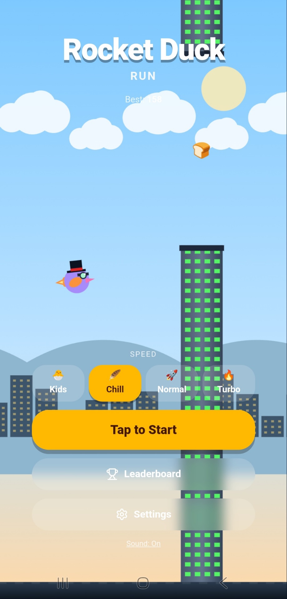 Rocket Duck Run home screen